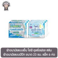ผ้าอนามัยแบบเย็น โซฟี คูลลิ่งเฟรช สลิม ผ้าอนามัยแบบมีปีก ขนาด 23 ซม. แพ็ค 6 ห่อ SOFY Cooling Fresh 23 Cm 4 Pcs X 6 Packs