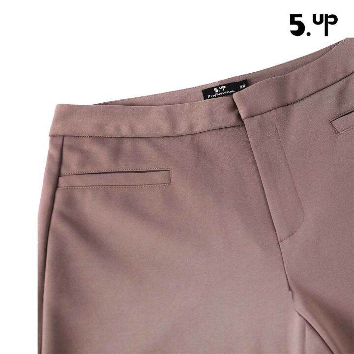 5up-กางเกงขายาวทรงตรง-รุ่น-yh55150-สีน้ำตาล