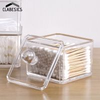 Acrylic Cotton Swabs Storage Holder Box Portable Transparent Makeup Cotton Pad Cosmetic Container Jewelry Organizer Case