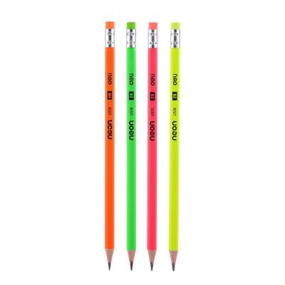 ดินสอ Deli U51800 Graphite Pencil ดินสอไม้ 2B ทรง 3เหลี่ยม สีนีออน บรรจุ 12แท่ง/กล่อง จำนวน 1กล่อง พร้อมส่ง