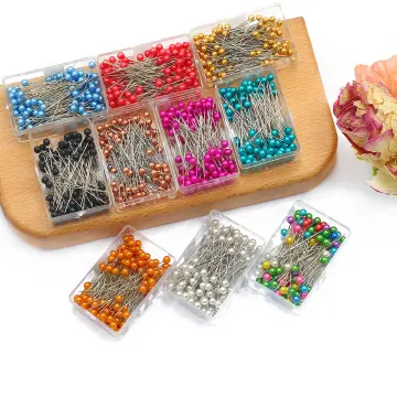 100Pcs/Box Sewing Pins 38mm Ball Glass Head Pins Straight Quilting Pins for  Fabric Dressmaker Jewelry DIY Craft Decor
