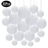 30ชิ้น/ล็อต4 -12 สีขาวโคมไฟกระดาษจีนบอลแขวนรอบโคมไฟสำหรับงานแต่งงานงานเลี้ยงวันเกิดเหตุการณ์ตกแต่งคริสต์มาส