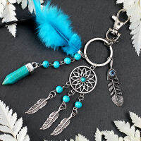 3 Colors Mini Dreamcatcher With Feather &amp; Fatimas hand &amp; Nutural Stone Alloy Dream Catcher Decor Keychian Ornament Amor00136