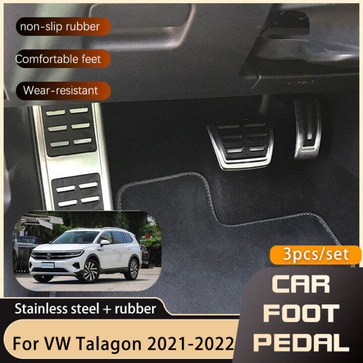 รถเท้าเหยียบสำหรับ-volkswagen-vw-talagon-2021-2022อุปกรณ์เสริมสแตนเลสแก๊สเบรค-restfoot-non-slip-pedal-pads-protector