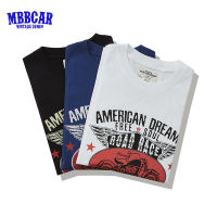 MBBCAR 2023เสื้อยืดแขนสั้นสำหรับผู้ชาย200กรัมลำลองสีกากีรถจักรยานยนต์พิมพ์ตัวอักษรสำหรับฤดูร้อน