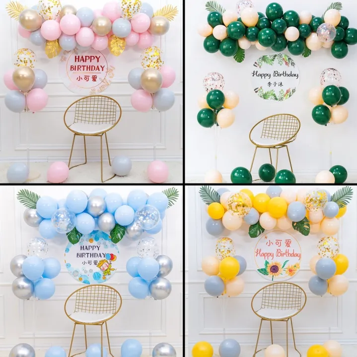 56pcs Balloon Garland With Leaves Gold Pink Green White Balloons