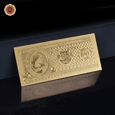 ธนบัตรโลหะสีทอง24K 10โฟรินท์ฮังการีสำหรับเก็บสะสมโพลิเมอร์