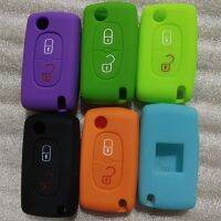 lujie 2 Buttons Silicone Car Key Cover Case For Peugeot 308 207 3008 307 807