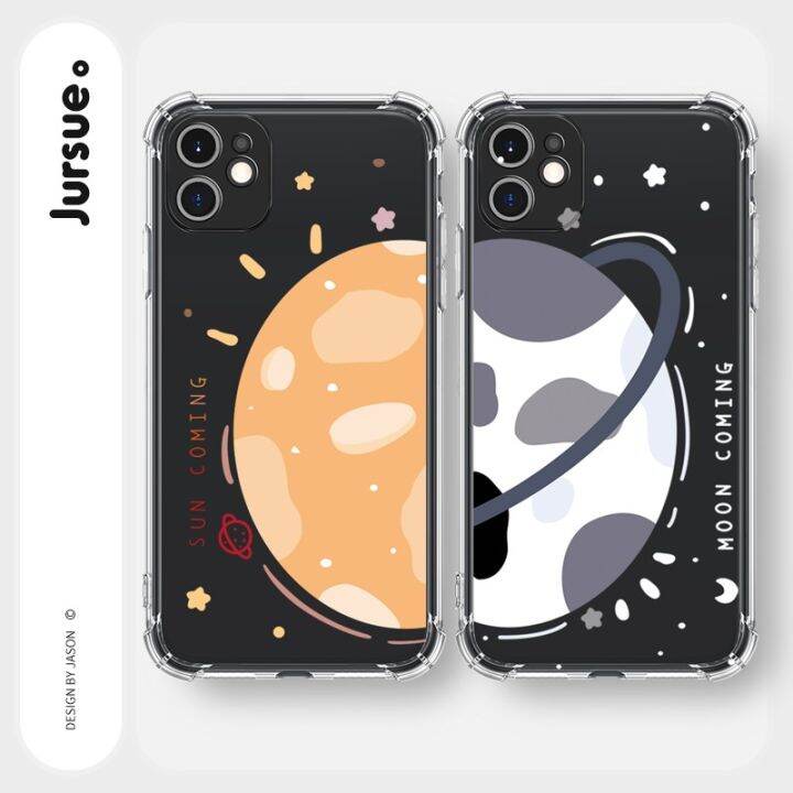 jursue-เคสคู่-เคสไอโฟน-คู่รัก-กันกระแทกซิลิโคนนุ่มใสการ์ตูนตลก-เคสโทรศัพท์-iphone-13-12-11-pro-max-se-2020-x-xr-xs-8-7-6-6s-plus-พลัส-y1263