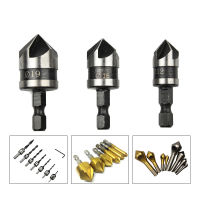 HSS Chamfer เจาะชุด90องศา Countersink น่าเบื่อสำหรับงานไม้ Quick Change Countersunk Hex Shank เหล็กคาร์บอนเครื่องมือ