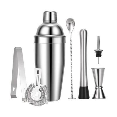 Cocktail Shaker Mixer Stainless Steel Silver for Bartender Drink Party Bar Tools
