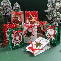 【hot sale】 ■❐ B41 Candy Cookie bow Paper Bag Santa Claus Christmas Gift Packing Bags Xmas Navidad New Year Party Decor Supplies