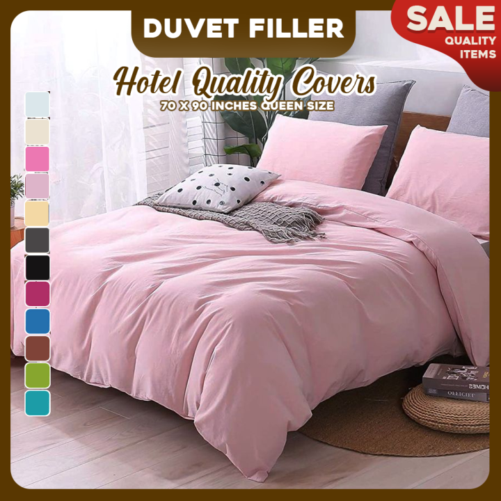 Hodeso Duvet filler Cover with zipper plain pastel 70X90 inches queen