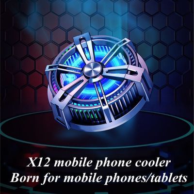 ❒♞ X12 Portable Universal Aluminum Alloy Magnetic Semiconductor Radiator Cell Phone/Tablet Cooler Game Cooling Fan for IOS Android