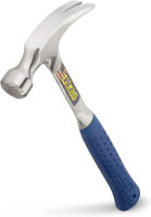 Estwing Hammer - 20 oz Straight Rip Claw with Milled Face &amp; Shock Reduction Grip - E3-20SM, Silver