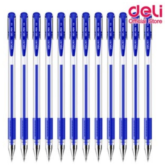 ปากกาเจล-ขนาดเส้น-0-5mm-ปากกาน้ำเงิน-จำนวน-1-ด้าม-ปากกา-ปากการาคาถูก-deli-6600s-gel-pen-0-5mm