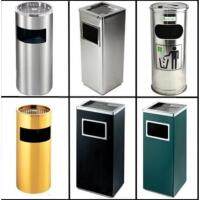 [Ready Stock Trash Can Stainless Steel Trash With Inner Bin Hotel Vertical Peel Lobby Outdoor Box