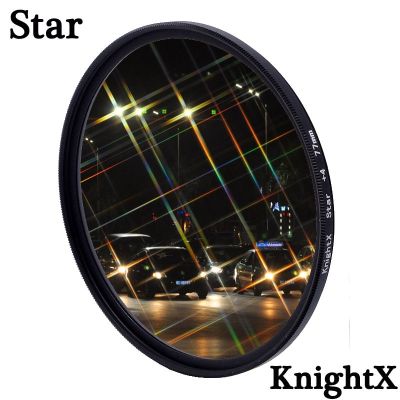 ฟิลเตอร์ Knightx Star Line 4 6 8ดาวเลนส์กล้องถ่ายรูปฟิลเตอร์สำหรับกล้องแคนนอน Sony Nikon 200D 1200D 24-105 D80 700D D5100 60D Dslr 52มม. 58มม. 67มม.