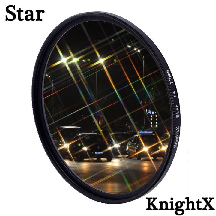 ฟิลเตอร์-knightx-star-line-4-6-8ดาวเลนส์กล้องถ่ายรูปฟิลเตอร์สำหรับกล้องแคนนอน-sony-nikon-200d-1200d-24-105-d80-700d-d5100-60d-dslr-52มม-58มม-67มม