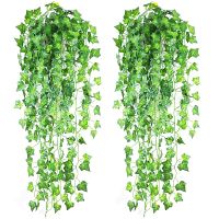 Plastic Climbing Home Decor Green Plant Hanging Ivy Radish Leaf Fake Vine Flower Home Garden Wall Party Decoration Christmas Spine Supporters