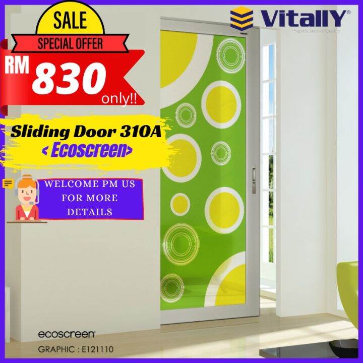 VITALLY SLIDING DOOR 310A (ECOSCREEN) BATHROOM DOOR / STORE ROOM DOOR