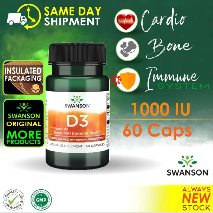 Swanson Vitamin D3 1,000 IU 60 Caps High Potency Lazada PH