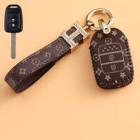 สำหรับ Honda Civic/jazz/accord/crv Keyless Remote Car Key ซองหนังพร้อม Key Fob