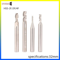 1ชิ้น HSS End Mill 32มม. 2ขลุ่ย3ขลุ่ย4ขลุ่ย HSS End Cutter CNC Milling Machine