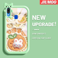 JIUMOO เคสสำหรับ VIVO Y91 Y91i เคส Y95รูปการ์ตูนสีส้มกระต่ายน้อยมอนสเตอร์เคสนิ่มกันกระแทกทนต่อการเสียดสีเคสโทรศัพท์โปร่งใสฝาครอบป้องกันเลนส์กล้องถ่ายรูปเจลซิลิกาเจล TPU