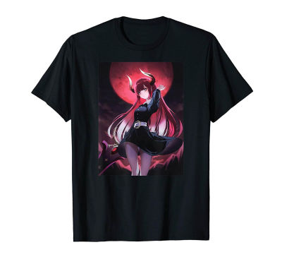 Waifu Anime Girl Aesthetic Shirt Japanese Devil Girl Moon Tshirt Men Cotton T-Shirt Tees 100% Cotton Gildan