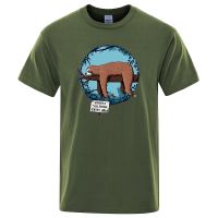 Lazy Sloth Print Tshirt Men Creativity Tshirt Loose T Shirts Cotton Hop Ecofriendly Man Gildan