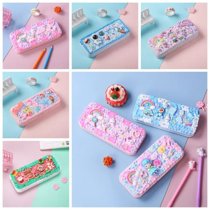 dgjkf-พวงกุญแจ-diy-cinnamoroll-กล่องดินสอ-diy-เครื่องมือ-guka-กล่องดินสอกาวสีครีม-แพ็คเกจวัสดุ-กล่องเครื่องเขียน-diy-ของเล่นสำหรับเด็ก