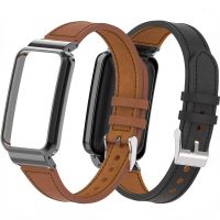 ✖ Leather Strap Metal Case for Xiaomi Mi Band 7 Pro Bracelet Correa High-end Replacement Wrist Strap for Mi Band 7 Pro Belt