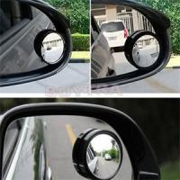 กระจกส่องโซนอันตรายรถยนต์พาหนะจุดบอด2ชิ้น Spion Bulat Kecil มองหลัง360ด้านอัตโนมัติมุมกว้างโค้งมนนูน