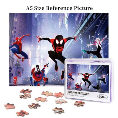 Spider-Man Miles Morales Spider-Gwen Wooden Jigsaw Puzzle 500 Pieces Educational Toy Painting Art Decor Decompression toys 500pcs