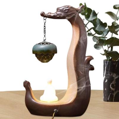 Incense Burner Dragon Backflow Incense Burner Ceramic Incense Holder Meditate Incense Burner Holder With 10 Backflow Incense