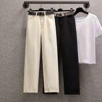 ☾◄﹊ Autumn and winter new loose wide-leg jeans male straight slim Korean version plus size student Harlan daddy pants