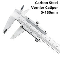 6inch 0-150mm Carbon Steel Vernier Caliper Sliding Gauge Micrometer Chrome Coating Scale Ruler Measuring Instrument Tools