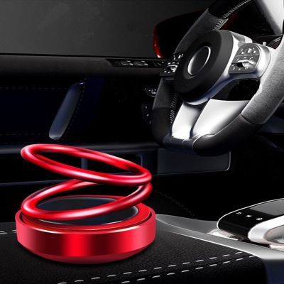 【DT】  hotSolar Energy Car Aromatherapy Air Freshener Double Ring Rotary Dashboard Decoration Ornament Environmental Auto Diffuser Perfume