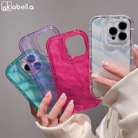 AKABEILA เคสโทรศัพท์คลื่นโปร่งใสแฟชั่นสำหรับ IPhone 11 Pro Max 14 12 13 Pro Max 6 7 8 Plus X XR XS Max 14 Plus SE 2020ซิลิโคนนิ่มเคสมือถือแบบเรียบง่ายยอดนิยมคู่รัก