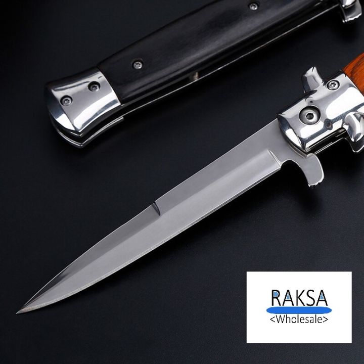 raksa-wholesale-มีดพับ-มีดพก-มีดเดินป่า-อุปกรณ์นิรภัย-มีดสแตนเลส-genuine-italian-knives-italian-stiletto-knife-folding-knife-3cr13-ขนาด-22-5cm-nb003