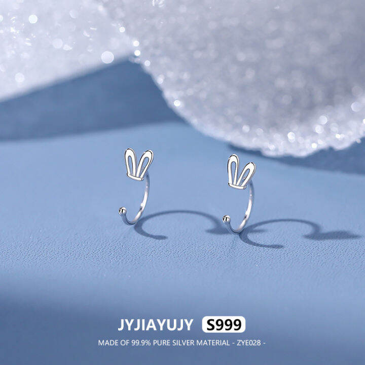 jyjiayujy-ต่างหูแบบตะขอเกี่ยว-s999เงินแท้ทั้งตัว100-มีในสต็อกดีไซน์หูกระต่ายเครื่องประดับแฟชั่นไม่ก่อให้เกิดอาการแพ้คุณภาพสูงเป็นของขวัญสำหรับใช้ในชีวิตประจำวัน-zye028