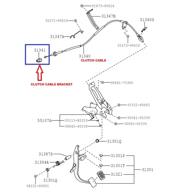 PERODUA Genuine CLUTCH CABLE HOLDER (BRACKET) KANCIL 660/850,KENARI