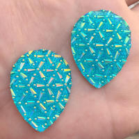 32pcs 30*40mm Drop Resin Crystal AB Stick On Rhinestones Waterdrop Sewing Strass For jewelry accessory -E965*4