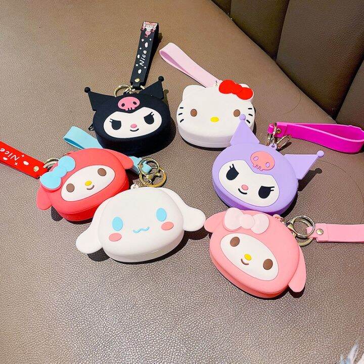 พวงกุญแจกระเป๋าสตางค์ขนาดเล็ก-sanrio-ที่สร้างสรรค์น่ารัก-kuromi-อบเชยสุนัข-dompet-koin-รถจี้กุญแจกระเป๋าใส่เงินพวงกุญแจ-bff