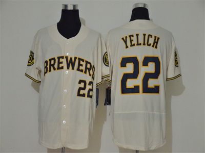 ⚾เสื้อแข่งเบสบอลเอมเอวบี22-23เสื้อเจอร์ซีย์ผลิตเบียร์เสื้อกีฬาเบสบอลมิลวอกีเสื้อถักเครื่องแบบเบสบอลปัก