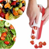 Progressive Zip Slicer Fruit Grape Manual Slicer Vegetable Tomato Slicer Stainless Chopper Gadget Fruit Decoration Kitchen Tool Graters  Peelers Slice