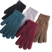 Black Gloves Unisex Winter Warm Gloves Full Finger Knitted Gloves Women Men Thicken Warm Winter Autumn Outdoor Gloves