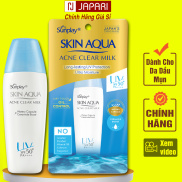 Kem Chống Nắng Skin Aqua Acne NẮP XANH Ngăn Ngừa Mụn Cho Da Mặt 25g Kiểm