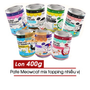 Pate Cho Mèo Meowcat Mix Topping Lon 400g - Đủ Vị - Nông Trại Thú Cưng